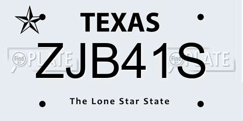 ZJB41S Texas License Plate