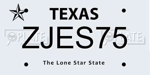 ZJES75 Texas License Plate