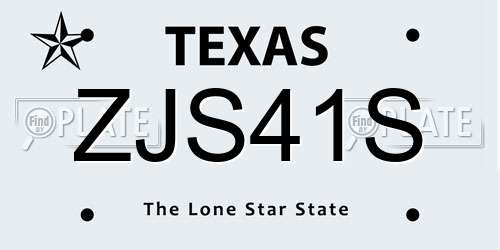 ZJS41S Texas License Plate