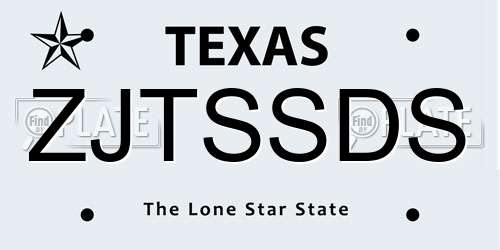 ZJTSSDS Texas License Plate