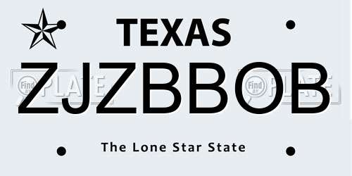ZJZBBOB Texas License Plate