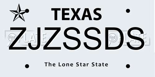 ZJZSSDS Texas License Plate
