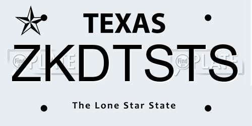 ZKDTSTS Texas License Plate