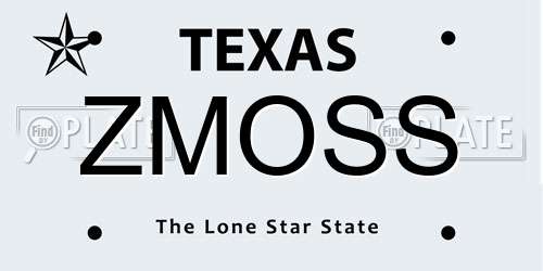 ZMOSS Texas License Plate