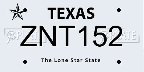 ZNT152 Texas License Plate