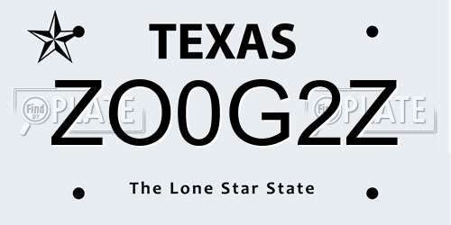 ZO0G2Z Texas License Plate
