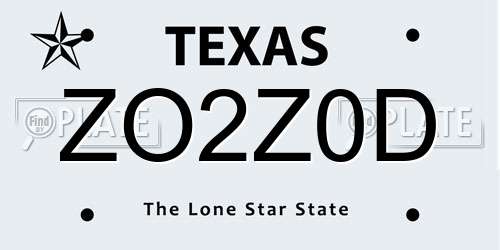 ZO2Z0D Texas License Plate