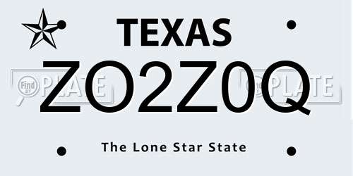 ZO2Z0Q Texas License Plate