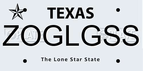 ZOGLGSS Texas License Plate