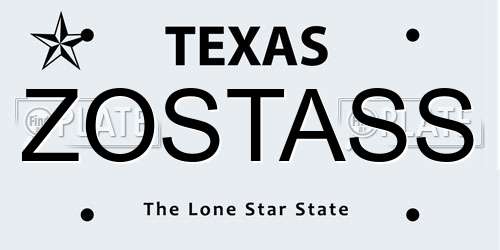 ZOSTASS Texas License Plate