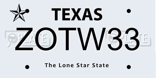 ZOTW33 Texas License Plate
