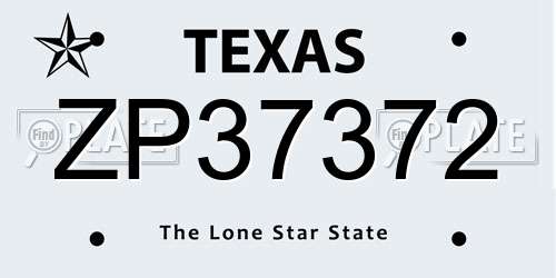 ZP37372 Texas License Plate