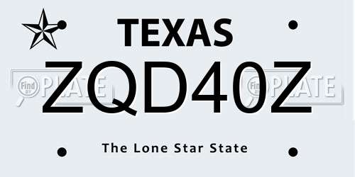 ZQD40Z Texas License Plate