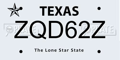 ZQD62Z Texas License Plate