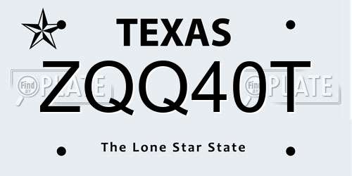ZQQ40T Texas License Plate