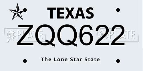 ZQQ622 Texas License Plate