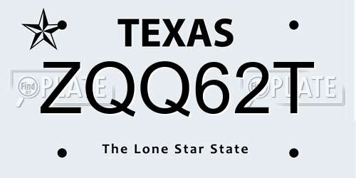 ZQQ62T Texas License Plate