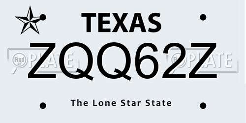 ZQQ62Z Texas License Plate