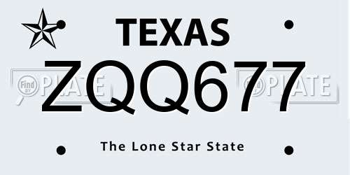 ZQQ677 Texas License Plate