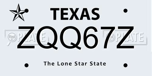 ZQQ67Z Texas License Plate