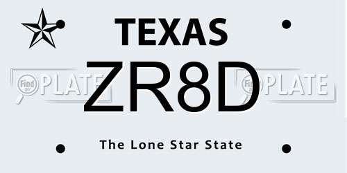 ZR8D Texas License Plate