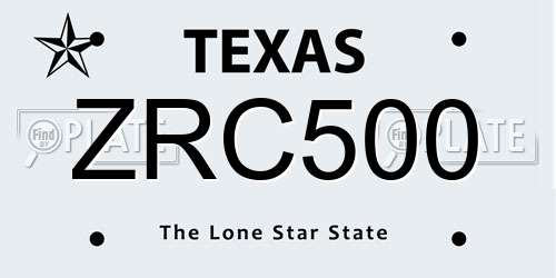 ZRC500 Texas License Plate
