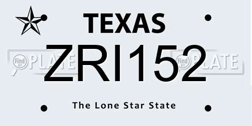 ZRI152 Texas License Plate
