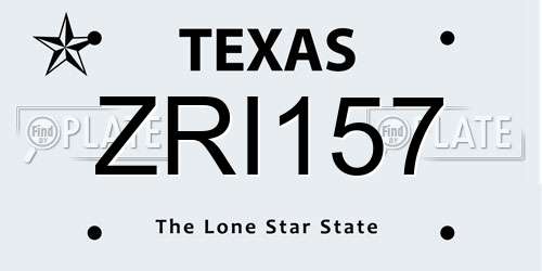 ZRI157 Texas License Plate