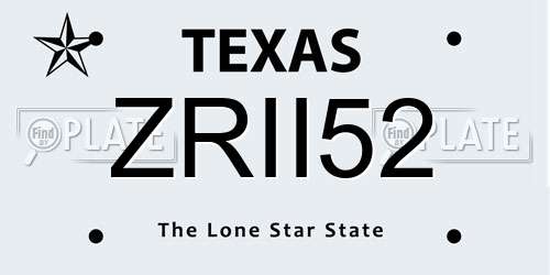 ZRII52 Texas License Plate