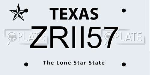 ZRII57 Texas License Plate