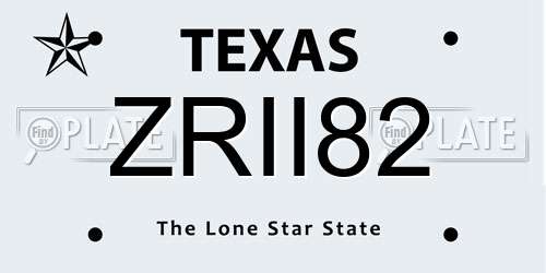 ZRII82 Texas License Plate