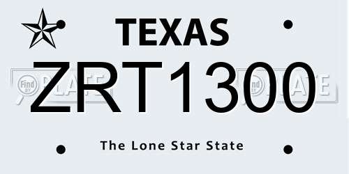 ZRT1300 Texas License Plate