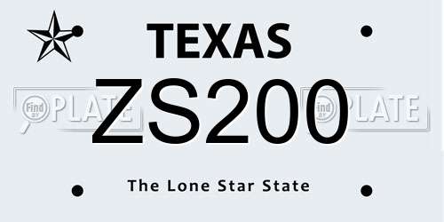 ZS200 Texas License Plate