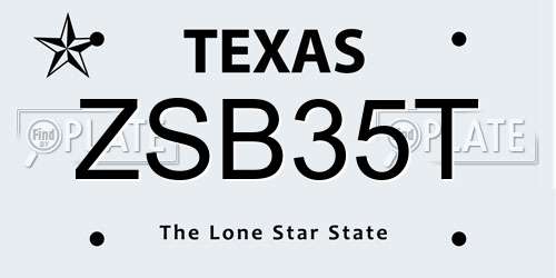 ZSB35T Texas License Plate