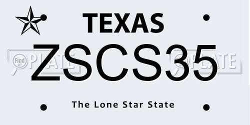 ZSCS35 Texas License Plate