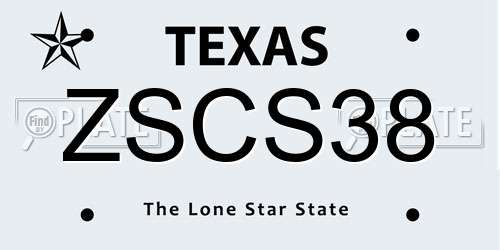 ZSCS38 Texas License Plate