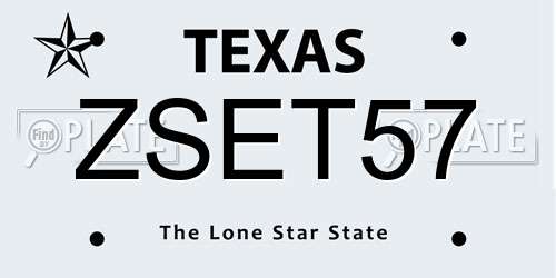 ZSET57 Texas License Plate