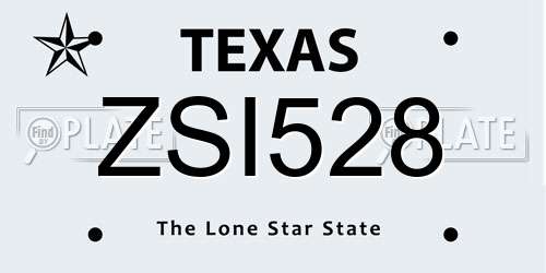ZSI528 Texas License Plate