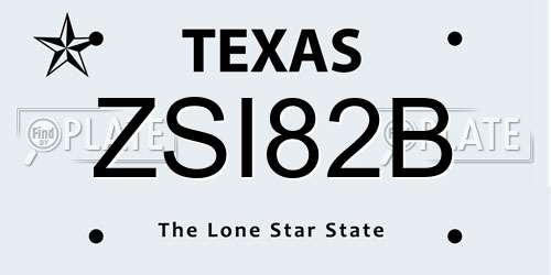 ZSI82B Texas License Plate