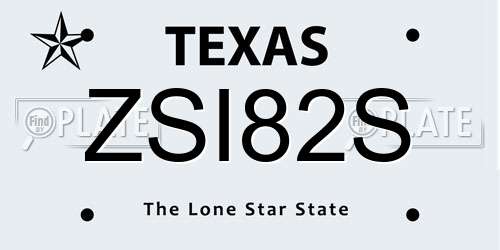 ZSI82S Texas License Plate