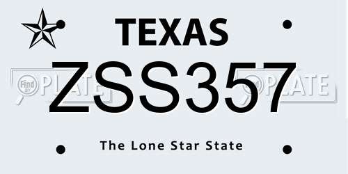 ZSS357 Texas License Plate