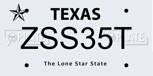 ZSS35T Texas License Plate