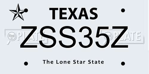 ZSS35Z Texas License Plate