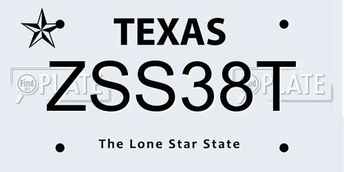 ZSS38T Texas License Plate