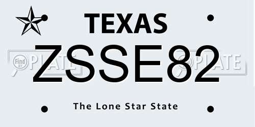 ZSSE82 Texas License Plate