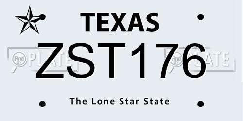 ZST176 Texas License Plate