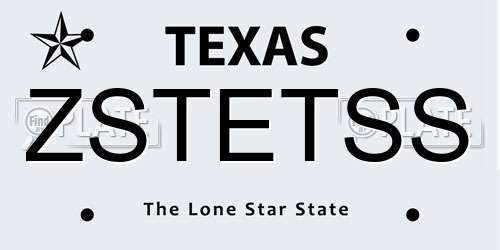 ZSTETSS Texas License Plate