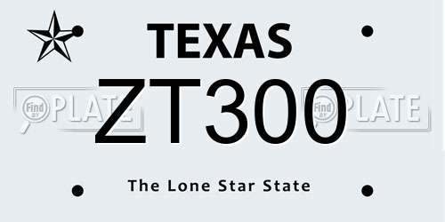 ZT300 Texas License Plate