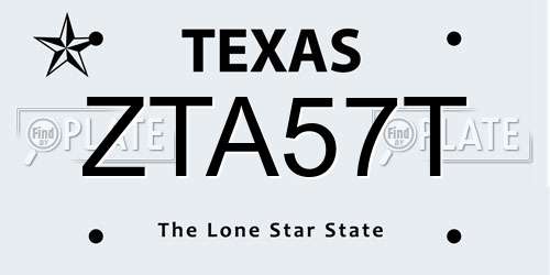 ZTA57T Texas License Plate