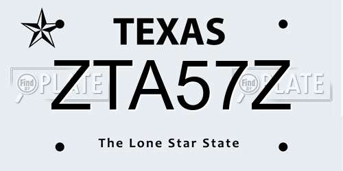ZTA57Z Texas License Plate